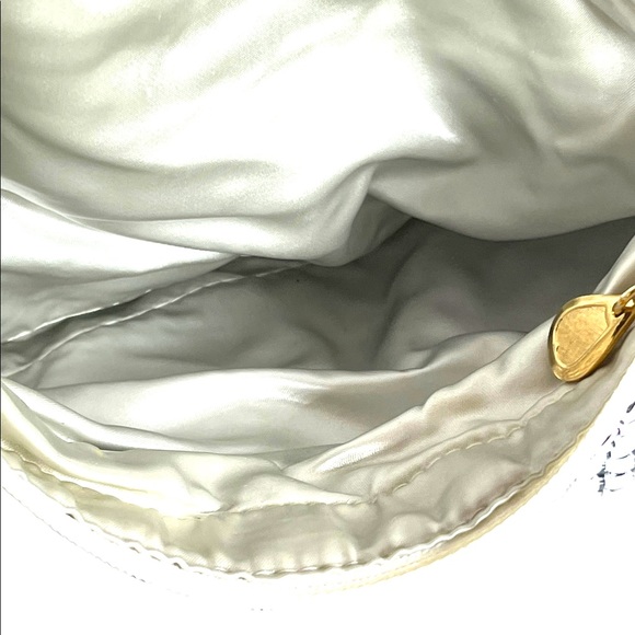 Vintage DU-VAL Stark White metal mesh Chain Mail shoulder bag purse party - Picture 5 of 6